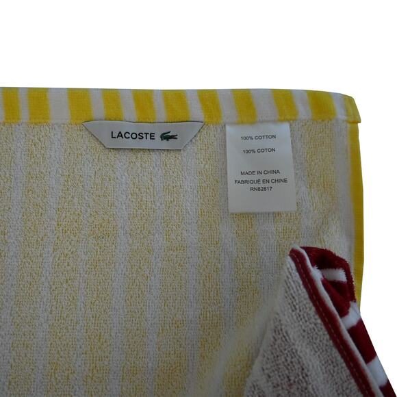 LACOSTE Cotton Logo-Print Beach Towel NWT - Picture 5 of 5